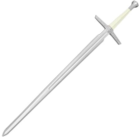 Mittelalterliches Übungsschwert aus Schaumstoff in voller Größe für Cosplay LARP Kostüm Halloween (Silber - Weiß)