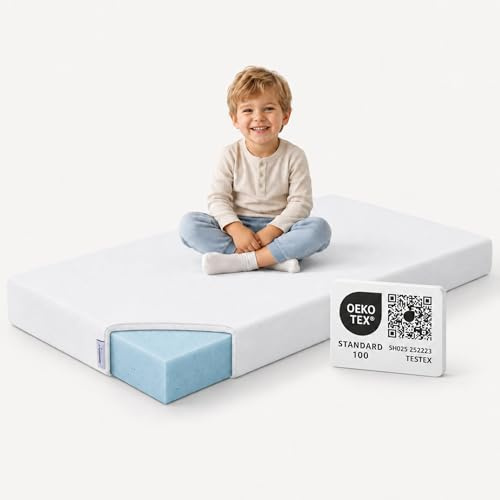 Arensberger Nora Babymatratze 70x140 cm | 12cm hoch, Gelschaum, waschbar | Kindermatratze, punktelastischer Gelschaum, abnehmbarer Bezug, allergikerfreundlich, Öko-Tex, für Babybett & Kinderbett
