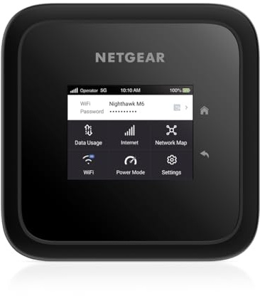 NETGEAR mobiler Hotspot-Router Nighthawk M6 5G WiFi 6 (MR6150) – Reisebegleiter für schnelle, sichere Verbindungen bis 2,5 GBit/s – teilen mit 32 Geräten – entsperrt, mit internationalem Roaming