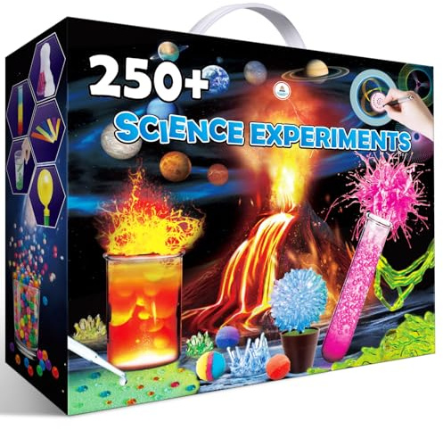 UNGLINGA 250+ Wissenschaft Experimente Kits für Kinder, Jungen Mädchen Spielzeug Geburtstag Geschenke Ideen, Chemie-Set, STEM Aktivitäten Bildungsprojekt, Vulkan Wissenschaftler Kit