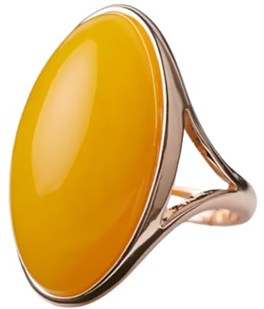 Hasdnker Ring Ringe Damen Bijouterie Herren Natürlicher Bernsteinring, Verstellbar, Für Damen, Heilstein, Feiner Schmuck, Echter Baltischer Gelber Bernstein, Steinringe, Größenverstellbar,