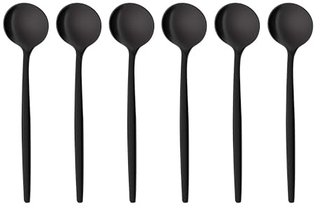 GRÄWE Espressolöffel Provence, schwarz, 6 Stück, Espresso Löffel aus Edelstahl, spülmaschinengeeignet, kleiner Löffel