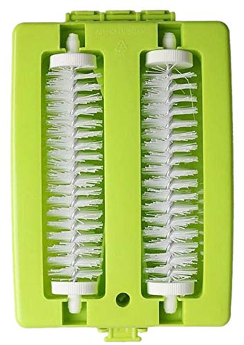 TOSSPER Doppelbürstenkopf Teppichbürste Aus Kunststoff Hand Tabelle Sweeper Haushalt Crumb Dirt Rollreiniger Zufällige Farbe