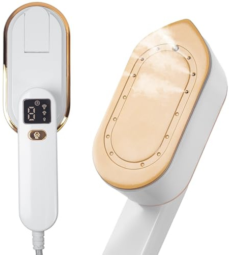 Reisebügeleisen Mini mit LED-Anzeige(16x7.5x11cm),Deecam 180° Faltbares Tragbares Klein Bügeleisen Dampf Handgerät Bügeleisen Dampf 1200W 150ML iron 9s Schnelles Aufheizen 3 Dampfstufen