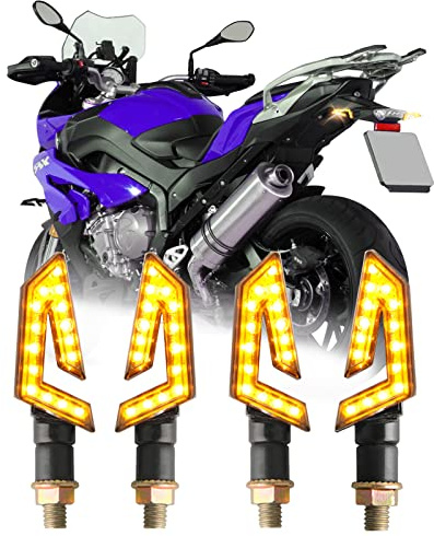 JMTBNO 4 Stück Arrow Motorrad Blinker Universal 12V Motorrad Blinker für Street Sports Bike Dirt Bike Cruiser Scooter Quad Enduro Off Road