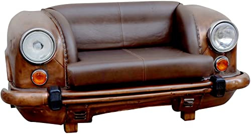Kobolo Autosofa Zweisitzer Couch Front aus Metall und Leder