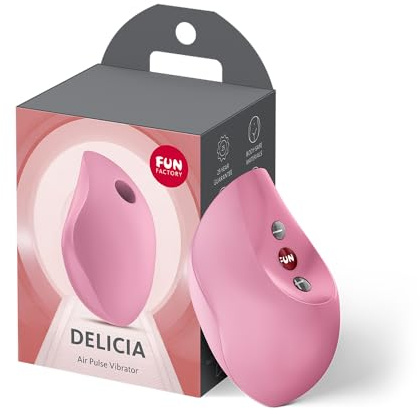Fun Factory Delicia | Druckwellenvibrator | Berührungslose Klitorisstimulation mit 11 Druckwellenprogrammen | IPX7 wasserdicht | USB-C wiederaufladbar | Sexspielzeug für Frauen