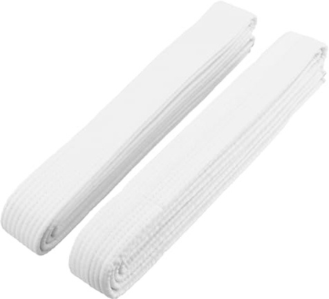 Daelesr 2 Stück Judo Karate Gürtel Aikido Belt, Taekwondo Gürtel Weiß 260 cm, Budogürtel, Judo Baumwolle Kampfsportgürte, Kampfkunst Wrestling Gürtels, Weißer Karate-Jiu-Jitsu-Gürtels