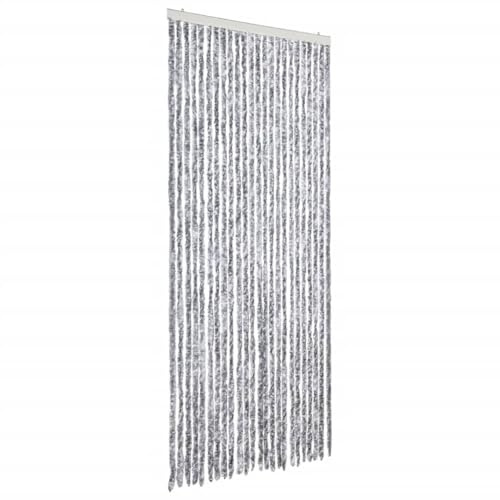 vidaXL Insektenschutz-Vorhang Weiß und Grau 100x220 cm Chenille