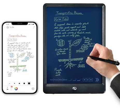 Smart Pen und Schreibboard-Set, Smart Pen mit Echtzeit-Synchronisierung zum Digitalisieren, Speichern und Teilen von Notizen, kompatibel mit der Ophaya Pro+ App, Android und iOS