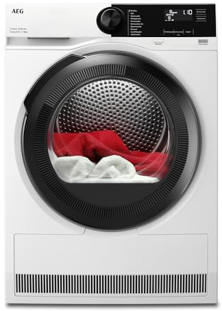 AEG Serie 7000 Wärmepumpentrockner 8 kg, SensiDry, MixDry, TR7T65680 | Schonendes Trocknen bei niedrigen Temperaturen, Baumwolle und Synthetik ohne Vorsortieren, Schontrommel, Kintterschutz