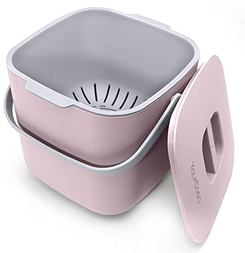 YourCasa Biomülleimer Küche 7L geruchsdicht mit Deckel – Komposteimer klein | Bio Mülleimer & Kompostbehälter für die Arbeitsplatte – 7 Liter Volumen, in 7 Farben, hygienisch, pflegeleicht & robust