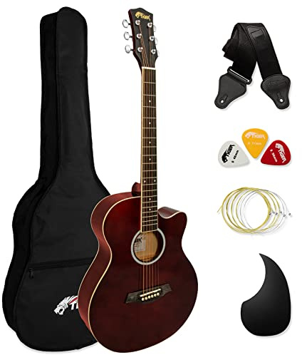 TIGER Körperakustikgitarre für Anfänger - Rot