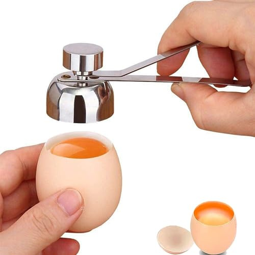 Taiyyi Eieröffner Stainless Steel,Cutter Eieröffner,Shell Opener,für Rohes/Weiches Hartgekochtes Ei, Egg Topper Cutter Metall Eierschale Cutter (Silber)