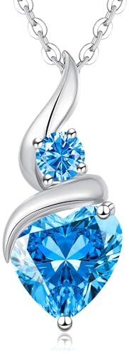 LOUISA SECRET Kette Damen Infinity Herz Anhänger 925 Sterling Silber or Messing mit Rose Gold plattiert Geburtsstein Halskette für Damen Valentinstag Weihnachten Geburtstag für Sie Frauen mama