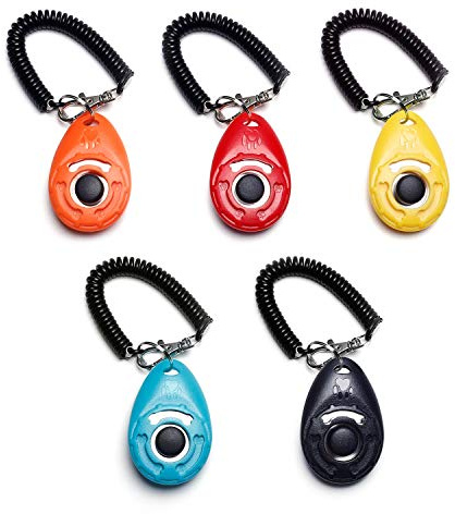 Toozey Hunde Clicker, 5 Stück Trainings Clicker für Hundeerziehung und Hundetraining, Klicker mit Großem Knopf für Hund, Katze, Pferd
