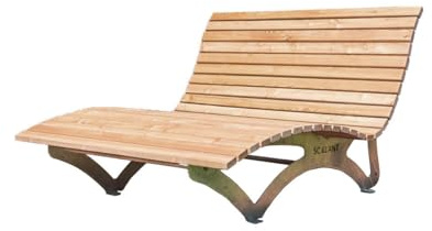 SCALANT Waldsofa Classic, Lärche, für 2-3 Personen, Sonnenliege, Außenliege, Wellenliege, Relaxliege, Holzliege für den Garten, feuerverzinkt