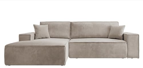 Selsey Sofa Ecksofa Eckcouch Schlafsofa Couch Mit Stauraum Schlaffunktion Pflegeleicht Polyurethanschaum L Form Links Farese Beige Cordoptik