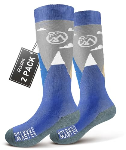 OutdoorMaster Skisocken aus Merinowolle, thermische, warme Wintersocken