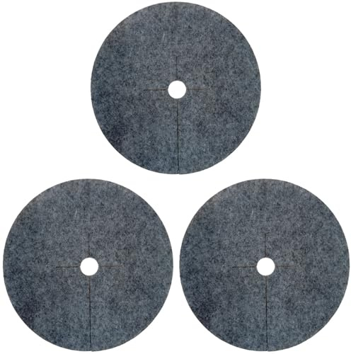 Bertoni Unkraut-Schutzscheiben 3er-Set – Umweltfreundliche Mulchscheiben aus recyceltem PET-Filz – Wasser- & Luftdurchlässig – Pflegeleicht & Langlebig – Grau (Durchmesser: 50 cm)