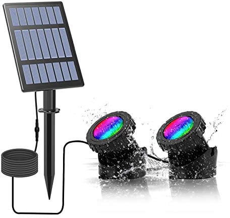 CORESLUX Solar Teichbeleuchtung mit RGB Farbwechsel, IP68 Wasserdicht Unterwasserbeleuchtung, Tauchstrahler & Teichleuchten mit Auto Ein/Aus, Gartenbeleuchtung für Garten Patio Baum