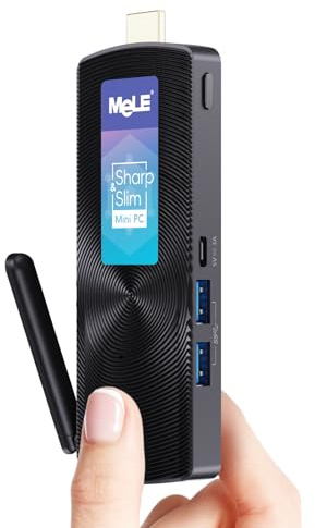 MeLE PCG02 Lüfterloser Mini PC Stick Windows 11 Home Alder Lake N100(bis zu 3.4GHz) 4GB LPDDR4 128GB ROM Micro Computer Kleiner Desktop mit Gigabit Ethernet, 4K HDMI