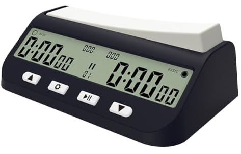 AZURAOKEY 1 x Digitaler Ausfall-Timer mit Bonusverzögerung und positiver Zeit; tragbare 3-in-1-Schachuhr mit Zeitbonus.