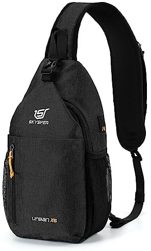 SKYSPER Schultertasche Brusttasche Leichte Sling Bag Klein Wasserfest Crossbody Umhängetasche zum Wandern Outdoor Sports Reise