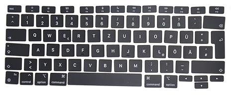 Pardarsey Neue Ersatz Tastatur Keycaps Tasten,Vollständiger Satz Ersatz Keycaps GR DE Germany Deutsch QWERTZ Kompatibel für MacBook Air 13.3 Modell A2337 M1 2020-2021 Jahr EMC 3598