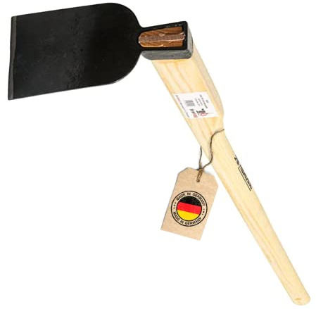 SHW-FIRE Kleinhacke - Spezialstahl und 135 cm Eschenholzstiel | Made in Germany | Für Gartenarbeit & Bodenbearbeitung | Profi-Gartenhacke | für weiche & harte Böden | Schmiedequalität