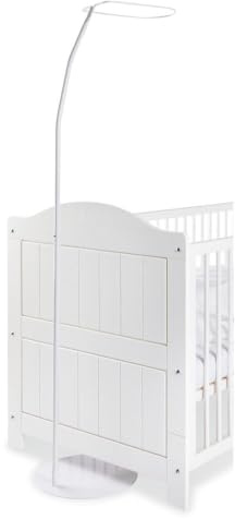 Lomadox Himmelstange Babybett mit Standfuß in weiß, B/H/T: 32/148/32 cm