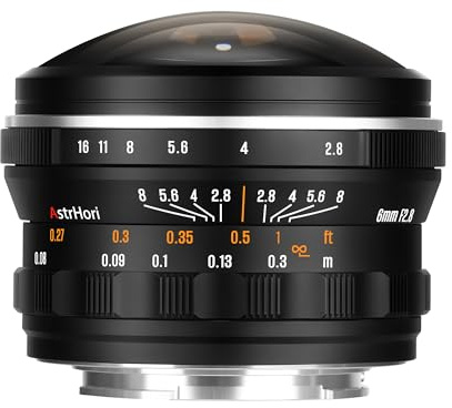 AstrHori 6 mm F2.8 220° Ultraweitwinkel-Zirkular-Fischaugenobjektiv mit manueller Fokussierung,Vollformat-Festbrennweite for Nikon Z-Mount-Kameras spiegellose