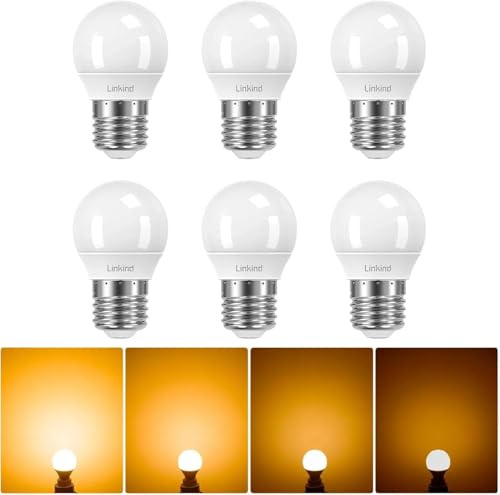 Linkind Dimmbare E27 LED Golf P45/G45 Lampe 4.2W, Ersetzt 40 Watt, 2700K Warmweiß Kugel Lampe 470Lm Energiesparlampe Klein P45, 6 Stück