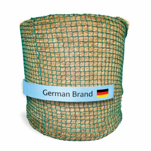 Flori's® Heunetz Rundballen – ø 150 cm, Höhe 150 cm – Maschenweite 4,5 x 4,5cm – Stabiles Heunetz für Pferde zur artgerechten Fütterung - Rundballennetz für Heuraufe geeignet, Heuballennetz engmaschig