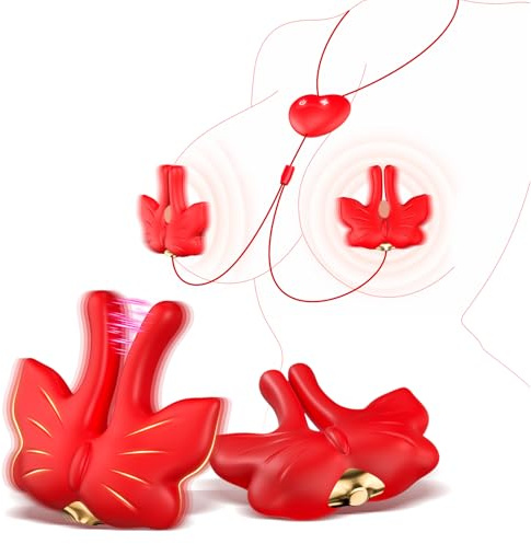 Nippelklemmen BDSMS Spielzeug Extrem für Frauen-Einstellbar Nippelklemmen Sexspielzeug für Frauen mit 9 Vibrationsmod,Sex Toys Nipple Clamps Vibrators mit Magnetische Sexspielzeug für Paare Extrem Sex