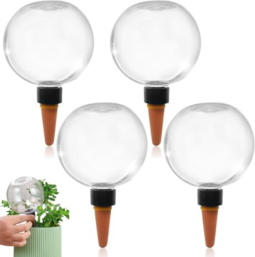 4 Stück Wasserkugeln für Pflanzen, Selbstbewässerung Bewässerungskugel, Automatische Pflanzenbewässerung, Wasserspender Pflanzen zur Automatischen Bewässerung von Zimmer Balkon und Gartenpflanzen