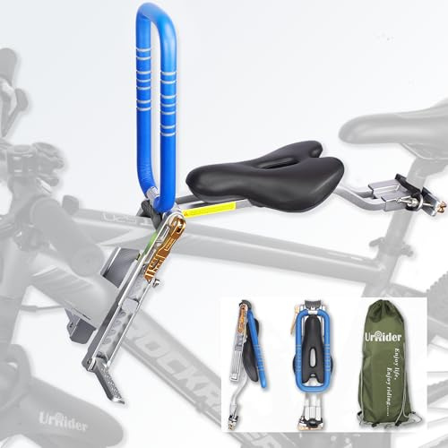 UrRider Kinderfahrradsitz, für Mountainbikes, Kinderfahrradsitz vorne, Faltbare, Ultraleicht Tragbar, Werkzeuglos, Schnellspanner, Upgrade, für Kinder von 2 bis 6 Jahren