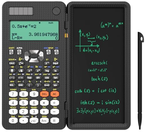 NEWYES Scientific Taschenrechner 417 Funktionen Engineering Calculator mit Schreibtafel und Stift für Studenten, Lehrer, Ingenieure, Technisch-Wissenschaftlich, Solar und Batterie Dual Stromversorgung