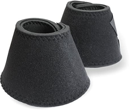 Hufglocken für Pferde Ponys | Warmblut Kaltblut Vollblut | schwarz | Neopren Springglocken S-XL | Hufschutz zum Reiten Springen Gelände Weide (XXL (schwarz))