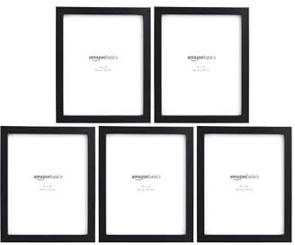 Amazon Basics Rechteckig Fotorahmen, 5 Stück, Schwarz, 20 x 25 cm