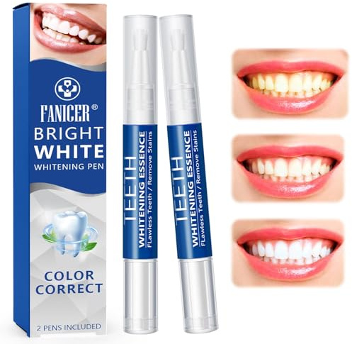 2 Stück Zahnaufhellung Stift, Zahnweiss Stift, Teeth Whitening Pen, Schnelles bleaching zähne, Bleaching stift Effektiv Entfernen zähne Flecken, Geeignet für den täglichen Gebrauch