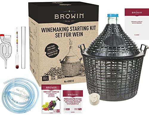 lilawelt24 STARTERSET GLASBALLON 15L WEINSET GÄRBALLON WEINBALLON Wein SELBERMACHEN WEINHERSTELLUNG