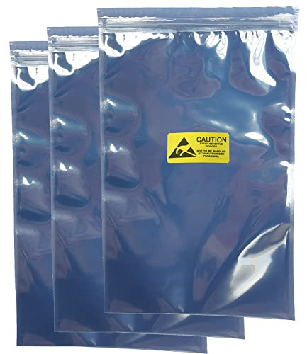 Antistatische Beutel, 25 Stück, große, wiederverschließbare ESD-Beutel, 20 x 30 cm, mit Etiketten für GPU-Festplatte, SSD, HDD und elektronische Geräte