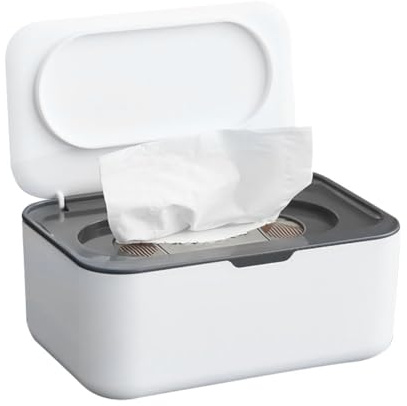 GZSYWZ Feuchttücher Box Mit Deckel - Herausnehmbar, Lagerfähig für Zuhause, Büro, Outdoor - Kreative Feuchtigkeitsspendende Box für Baby und Feuchtes Toilettenpapier - Grau