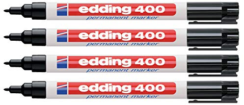 edding Permanentmarker schwarz 400-01 (4er Pack)