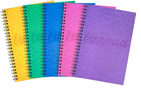 Luxpad Notizbuch, 120 Seiten, A5, FSC, Spiralbindung, strapazierfähig, Farbe Sortiert (1er Pack)