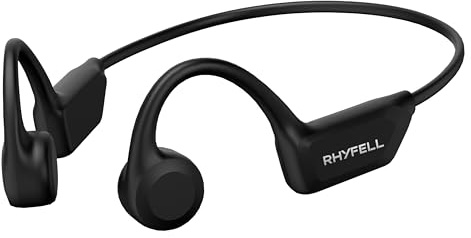 Rhyfell Knochenschall Kopfhörer, Sportkopfhörer Bluetooth 6.0, 8 Std Spielzeit, 28g Ultraleicht, USB-C, Geeignet für Laufen, Fitness, Schwarz