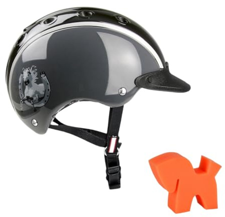 Casco Kinder REIT-, Fahrrad- und Shihelm NORI Einhorn schwarz/grau