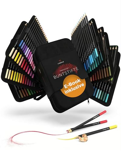 LIEBERGE Buntstifte Set 72 Farben Profi-Nylon-Etui | Colored Pencils | Hochpigmentierte Colored Pencils im Profi-Nylon-Etui – bruchfeste Minen, weiche Farbabgabe, Malstifte für Erwachsene