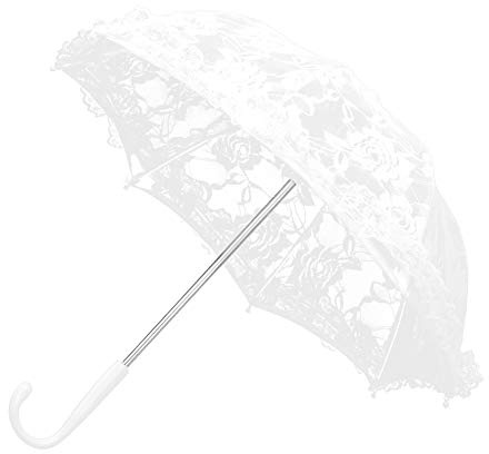 Mumusuki Weißer Spitze-Regenschirm-Handwerks-Blumen-Stickerei-Regenschirm-Gebrauch für Brautpartei-Dekorationsstadiumsleistung Fotografie-Szenen-Stützen